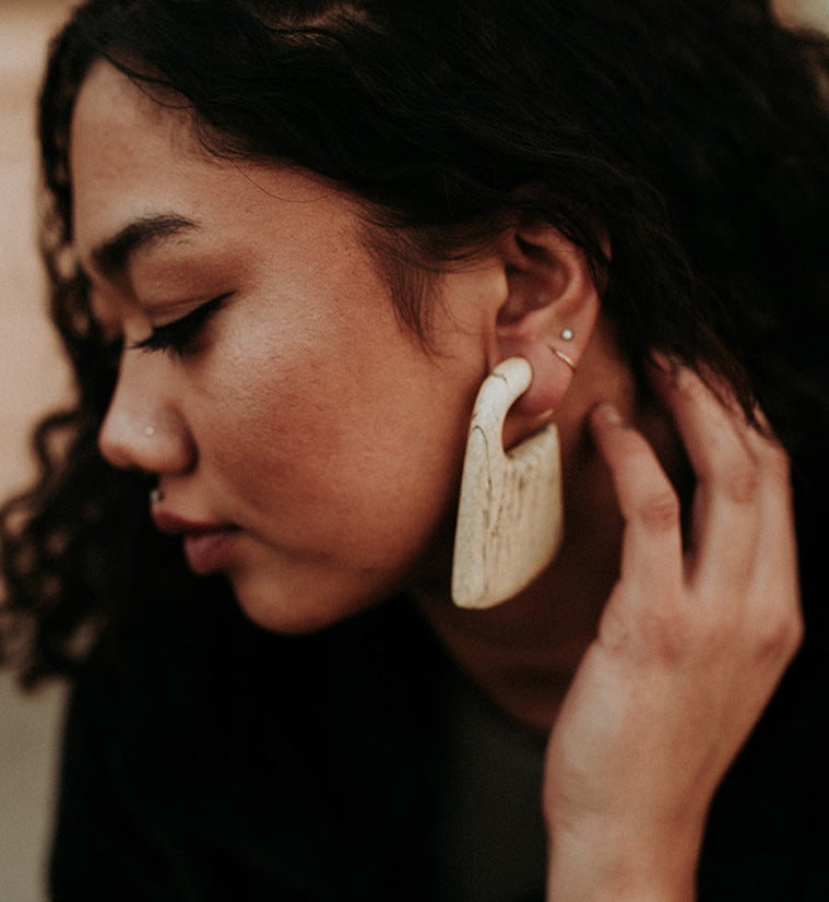 Tamarind Wood Locket Ear Weights