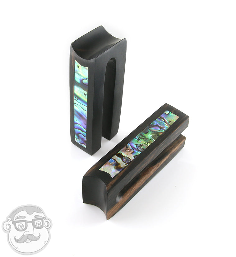 Tower Areng Wood Ear Weights with Abalone Shell Inlay