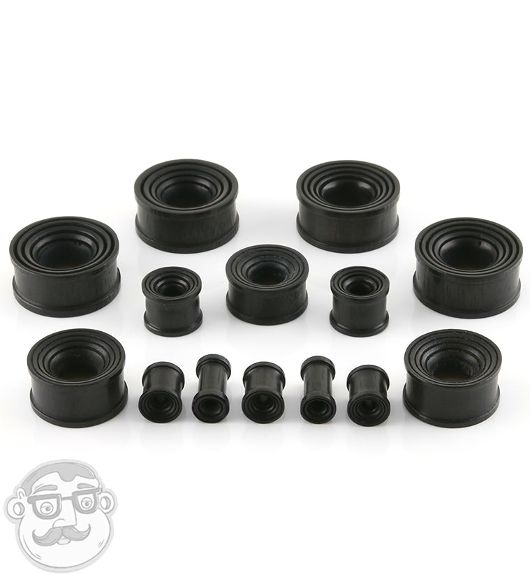 Concave Wooden Rings Tunnel Plugs
