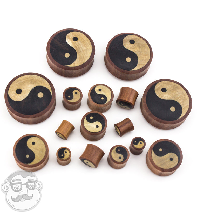 Wooden Plugs with Yin Yang Inlay