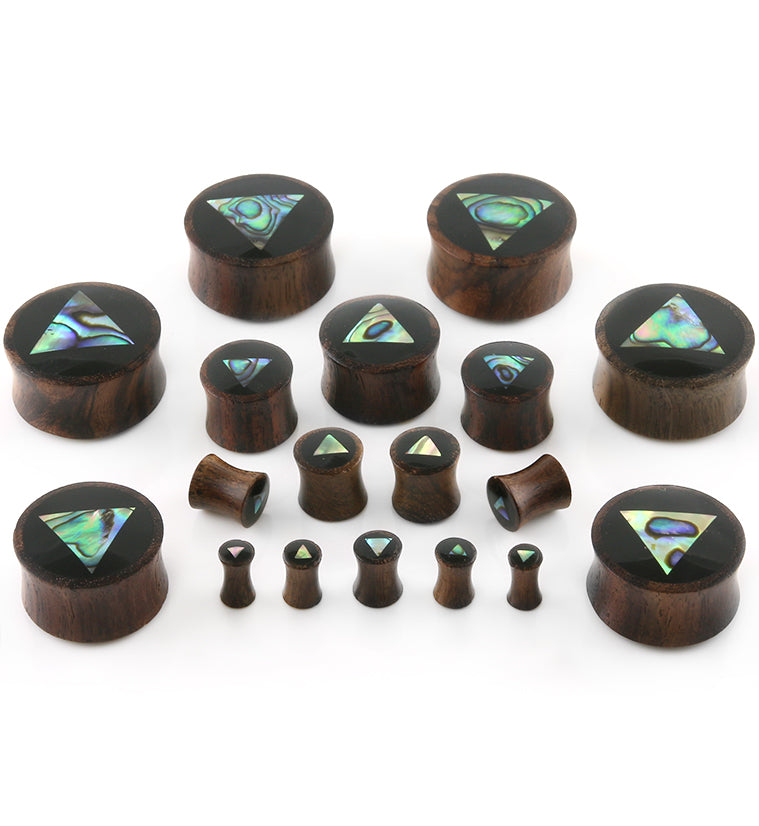 Abalone Triangle Shell Wood Plugs