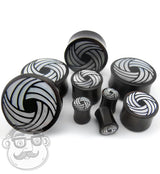 Mother of Pearl Wave Inlay Wood Plugs