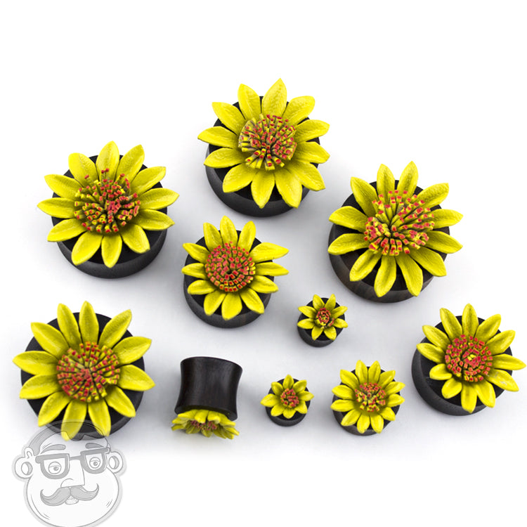 Yellow Sunflower Sono Wood Plugs