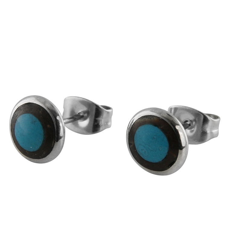 Howlite Stone & Wood Earrings