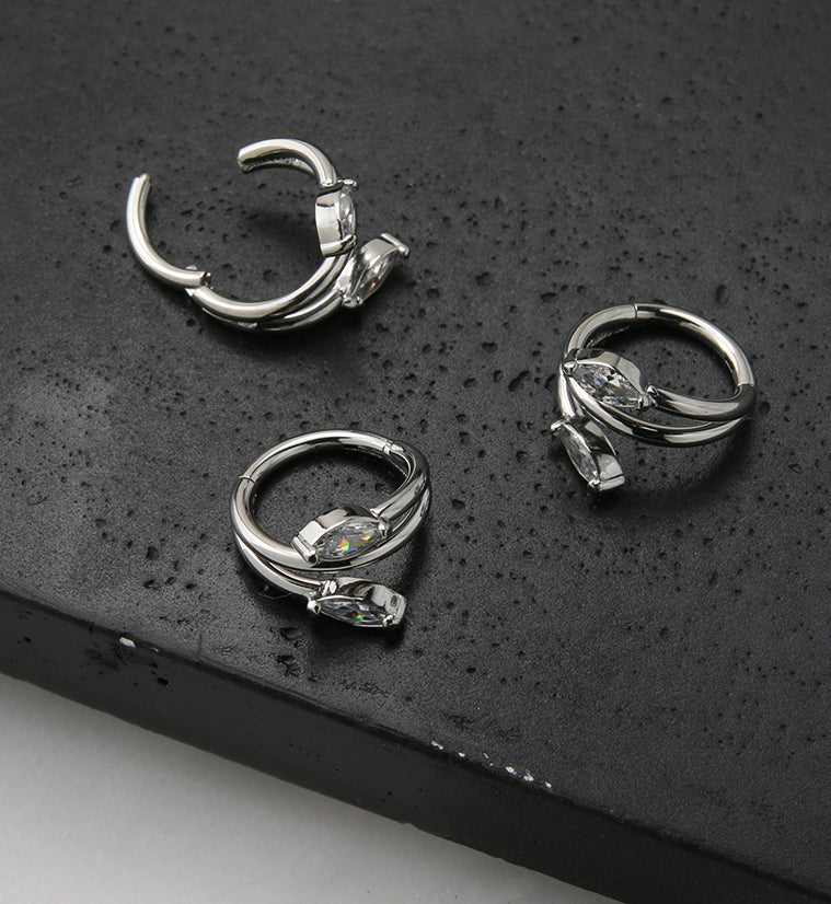 Wrap CZ Hinged Segment Ring