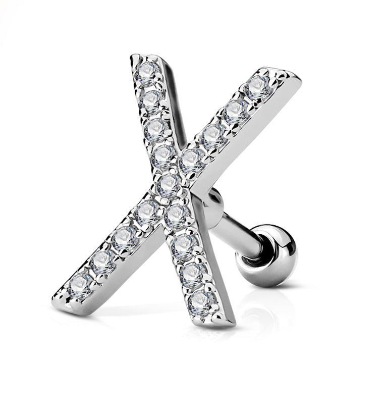 16G X Marks the Spot Cartilage Barbell