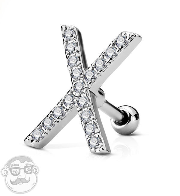 16G X Marks the Spot Cartilage Barbell