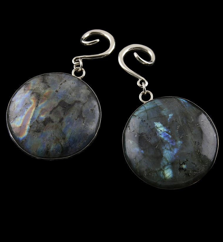XL Grand Labradorite Stone Hanging Ear Weights