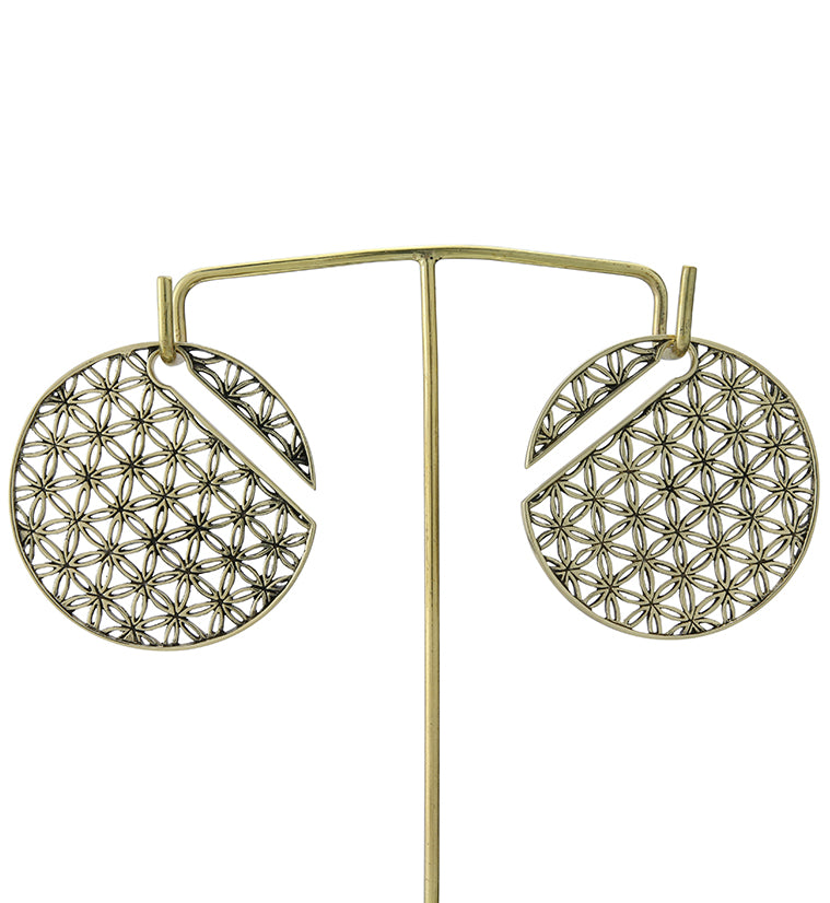 Flower of Life Disk Golden Ear Weights