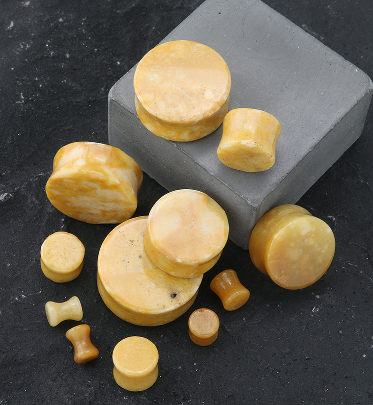 Yellow Burmese Stone Plugs