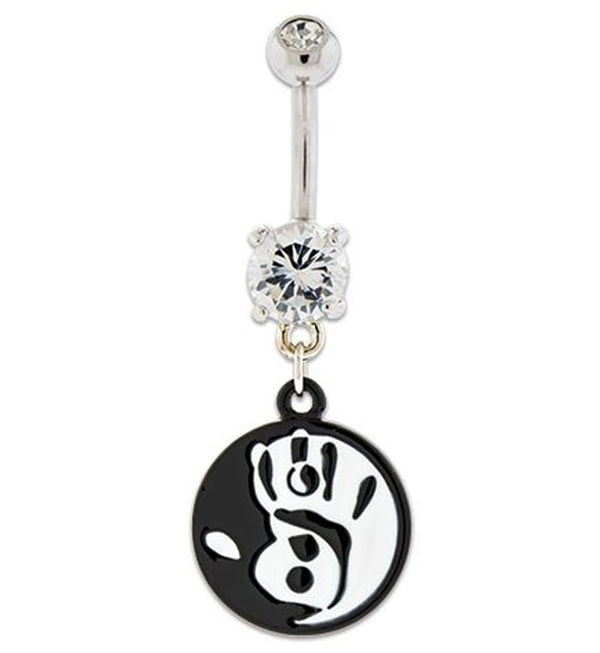 Yin Yang Hand Belly Button Ring