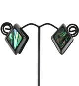 Black PVD Zircon Abalone Shell Ear Weights