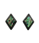 Black PVD Zircon Abalone Shell Ear Weights