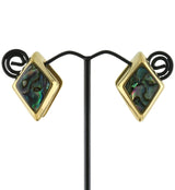 Gold PVD Zircon Abalone Shell Ear Weights