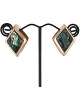 Rose Gold PVD Zircon Abalone Shell Ear Weights